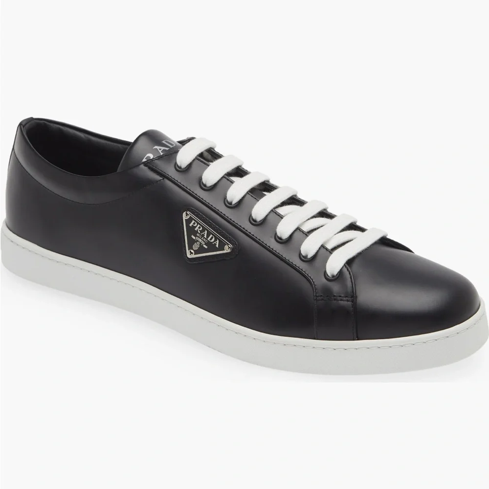 Prada Lane Triangle Logo Low Top Leather Sneaker - Picture 7 of 7